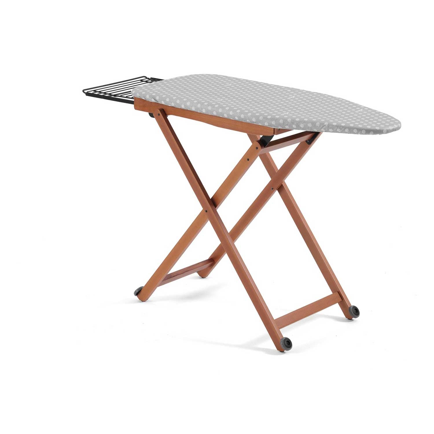 Table à repasser STIROLIGHT, hauteur réglable : 84-88-91-93 cm, roulettes à la base, repose-fer coulissant - Couleur Cerise