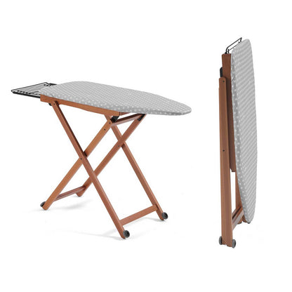 Table à repasser STIROLIGHT, hauteur réglable : 84-88-91-93 cm, roulettes à la base, repose-fer coulissant - Couleur Cerise, ARIT, 1