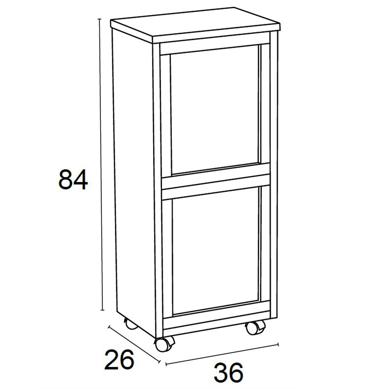 Rangement Madeira 2, Meuble Poubelle, Desserte Poubelle, Desserte Cuisine, 2 poubelles amovibles de 12 l, blanche, Arit, 5