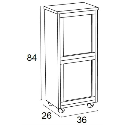 Rangement Madeira 2, Meuble Poubelle, Desserte Poubelle, Desserte Cuisine, 2 poubelles amovibles de 12 l, cerise, Arit, 3