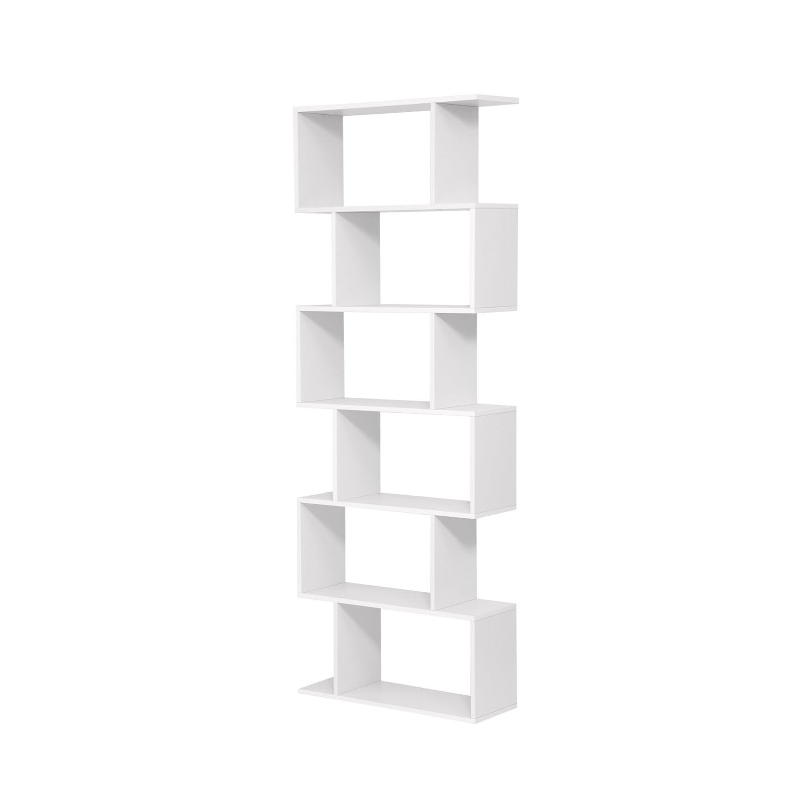 Bibliothèque contemporain, Étagère à 6 niveaux, Meuble de rangement, Cloison séparateur, Blanc, VASAGLE, 6