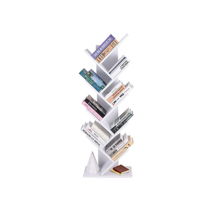 Étagère à 8 Niveaux pour Livres en Forme Arbre Bibliothèque en Bois pour Salon, Bureau, Blanc, VASAGLE, 1
