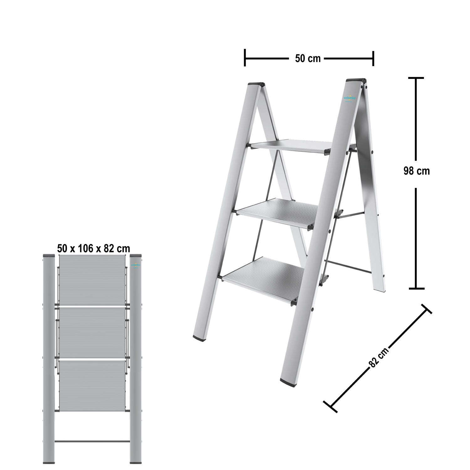 Marchepieds en aluminium, 3 marches, Colombo Leonardo 2, 1