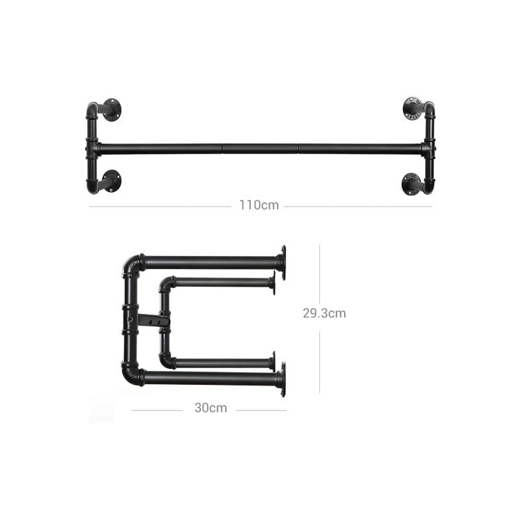 Portant à vêtement Industriel, Lot de 2, Gain de Place, Capacité de 60 kg pièce, 110 x 30 x 29,3 cm, Noir, SONGMICS, 3