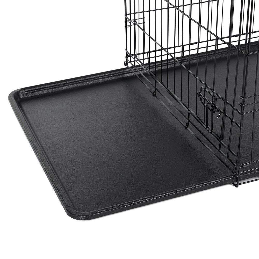 Cage pour Chien XL, Plateau Amovible, Pliable avec 2 Portes, 92,5 x 57,5 x 64 cm, Noir, Feandrea, 4