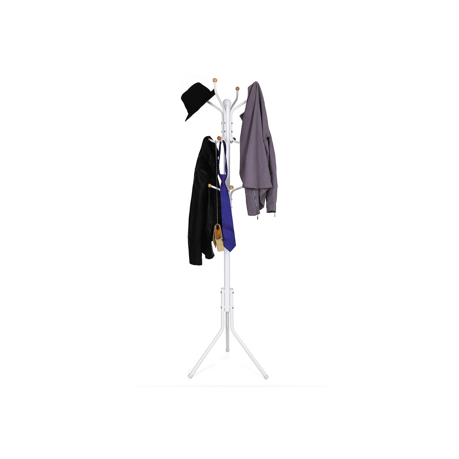 Hauteur de 182 cm Porte-Manteau sur Pied Perroquet de 3 Tubes en Fer Blanc, SONGMICS, 2