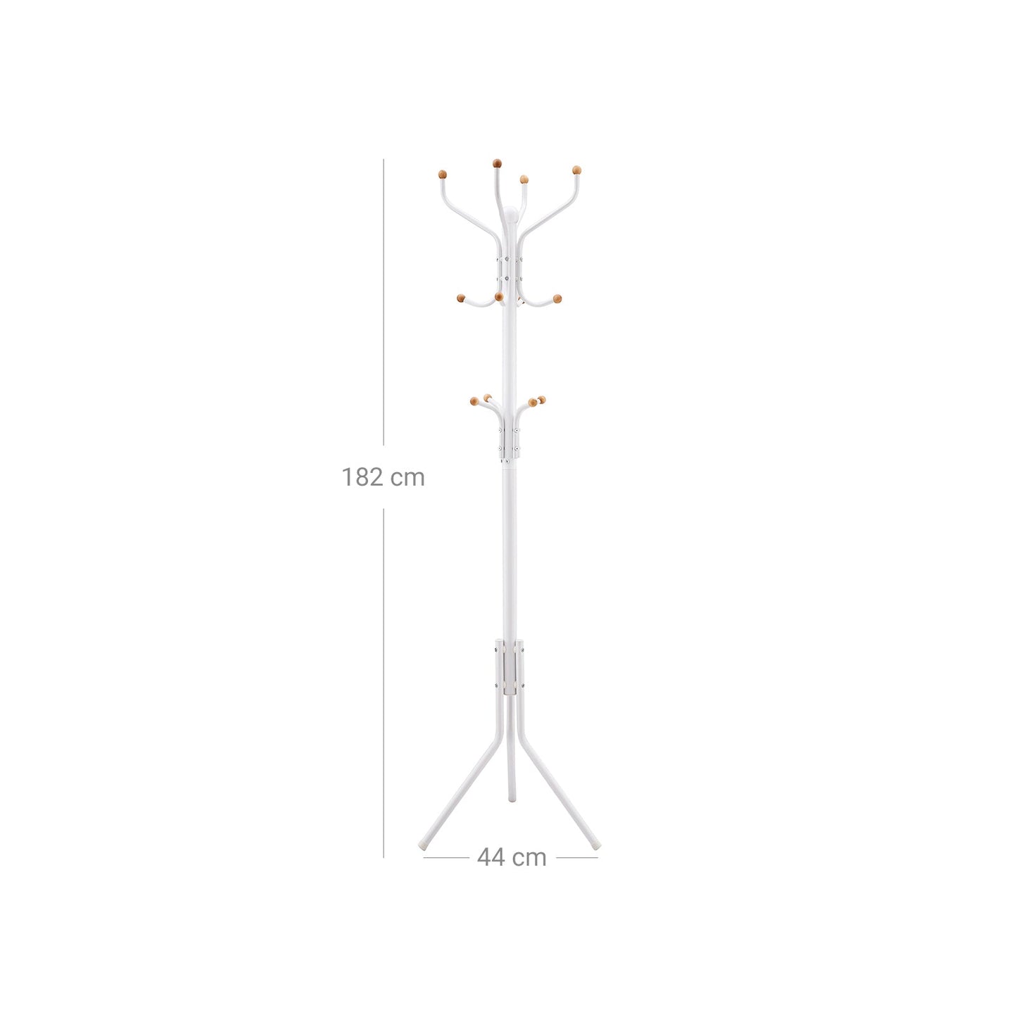 Hauteur de 182 cm Porte-Manteau sur Pied Perroquet de 3 Tubes en Fer Blanc, SONGMICS, 4