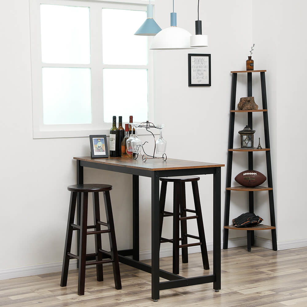 Table bar, bureau haut, 120 x 60 x 90 cm, table bar stable, table pour cocktails, métal, VASAGLE, 5