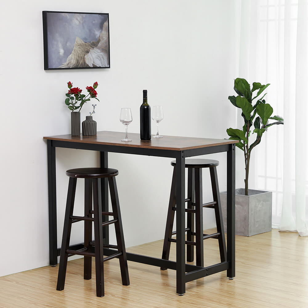 Table bar, bureau haut, 120 x 60 x 90 cm, table bar stable, table pour cocktails, métal, VASAGLE, 1