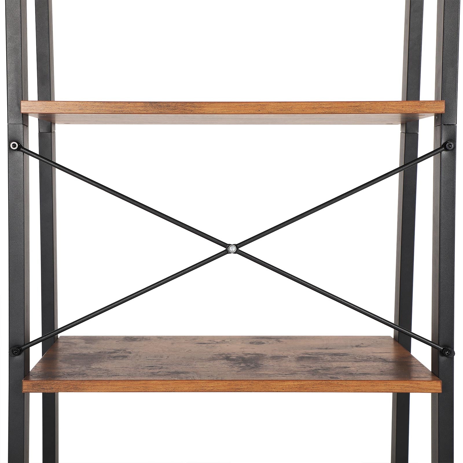 Meuble de Rangement, Etagere Bois Metal, Étagère 4 Niveaux, Style Industriel, Marron Rustique et Noir, Vasagle, 5