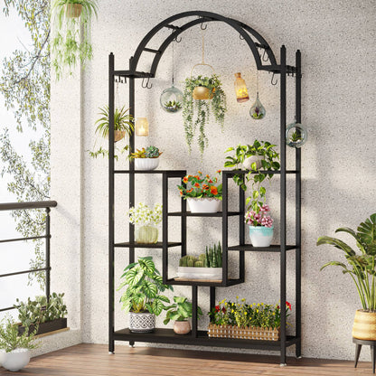 Support pour plantes d'intérieur à 5 niveaux, 190 cm,  Grand support de présentation pour pots de bonsaï pour intérieur, 8
