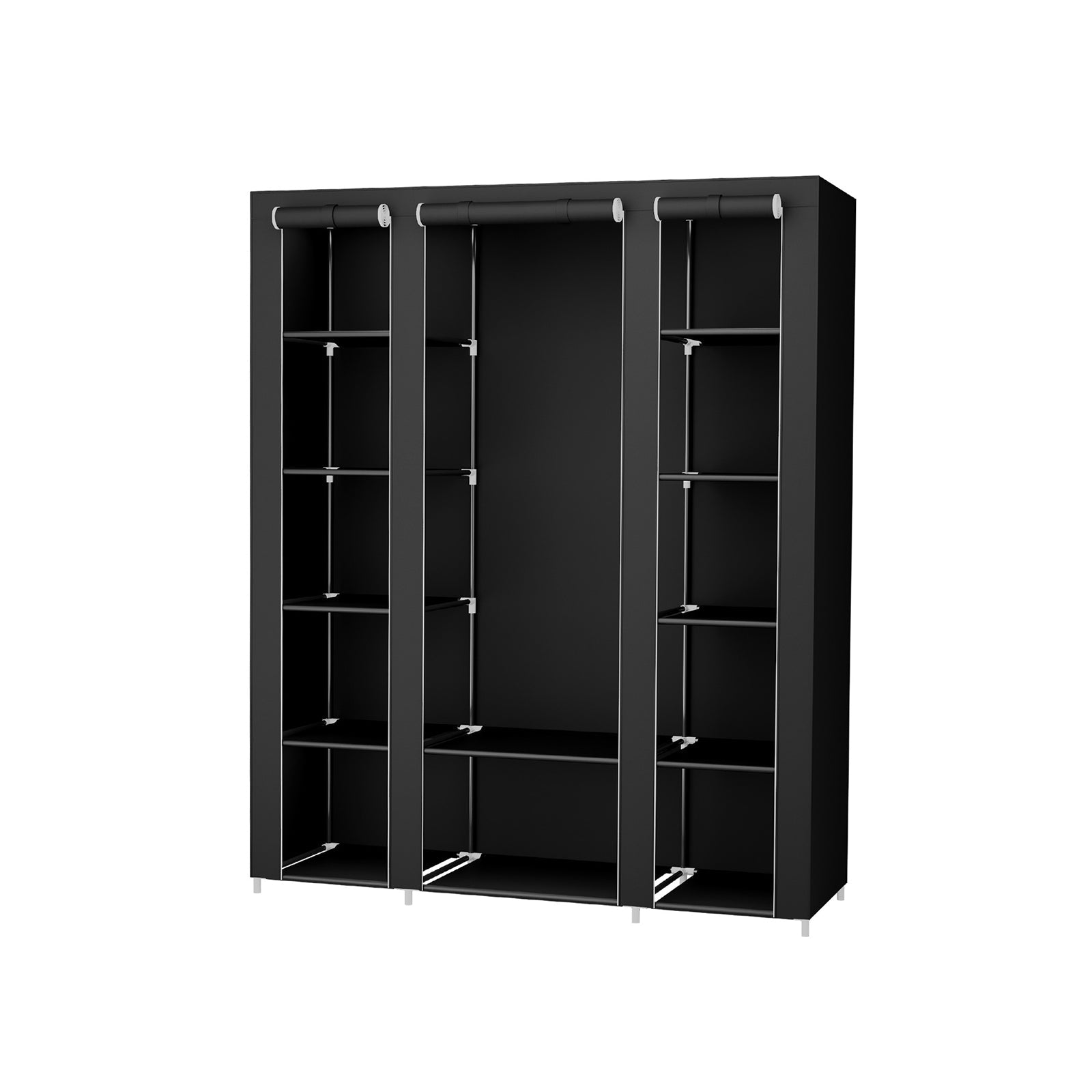 Armoire de Rangement XXL, Penderie Dressing en Tissu Non-tissé, 175 x 150 x 45 cm, Noir, SONGMICS