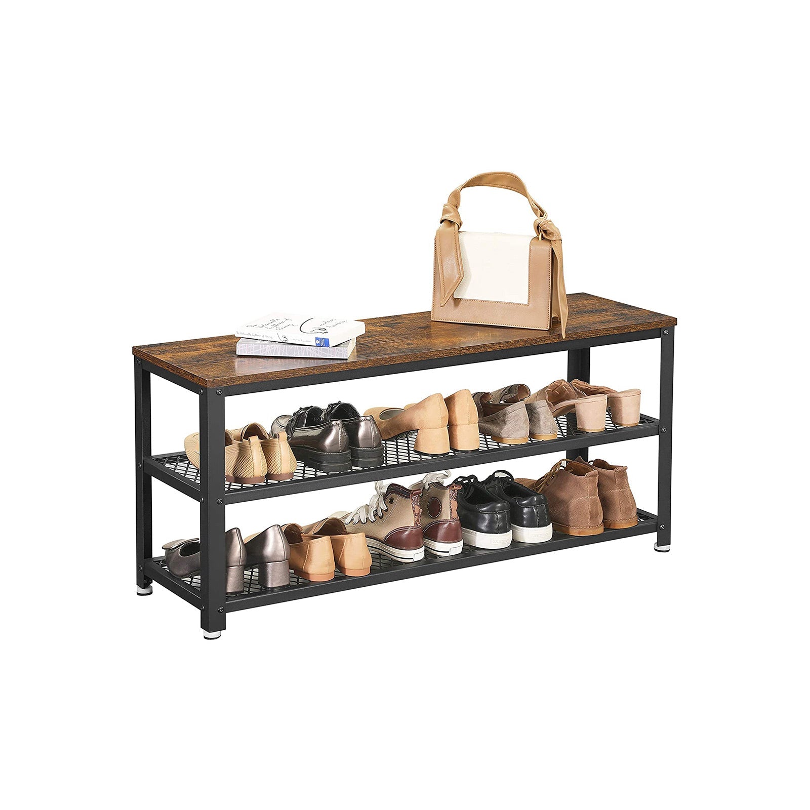 Banc à Chaussures, Étagère de Rangement à 2 Niveaux, Organisateur, à Chaussures, pour entrée, Salon, VASAGLE, 1