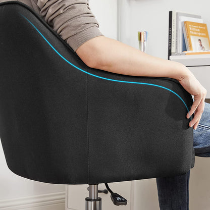 SONGMICS - Chaise de bureau design, Assise ergonomique, Accoudoir à courbe douce, pour plus de confort, sur roulettes