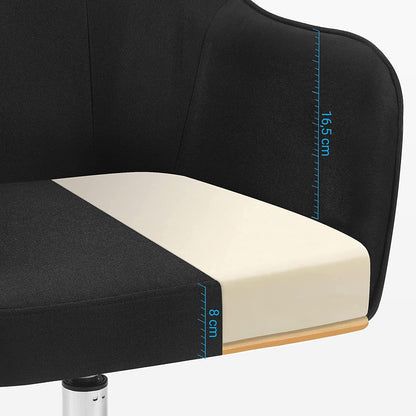 SONGMICS - Chaise de bureau design, Assise ergonomique 8 cm, Accoudoir légèrement courbé 16,5 cm, pour plus de confort