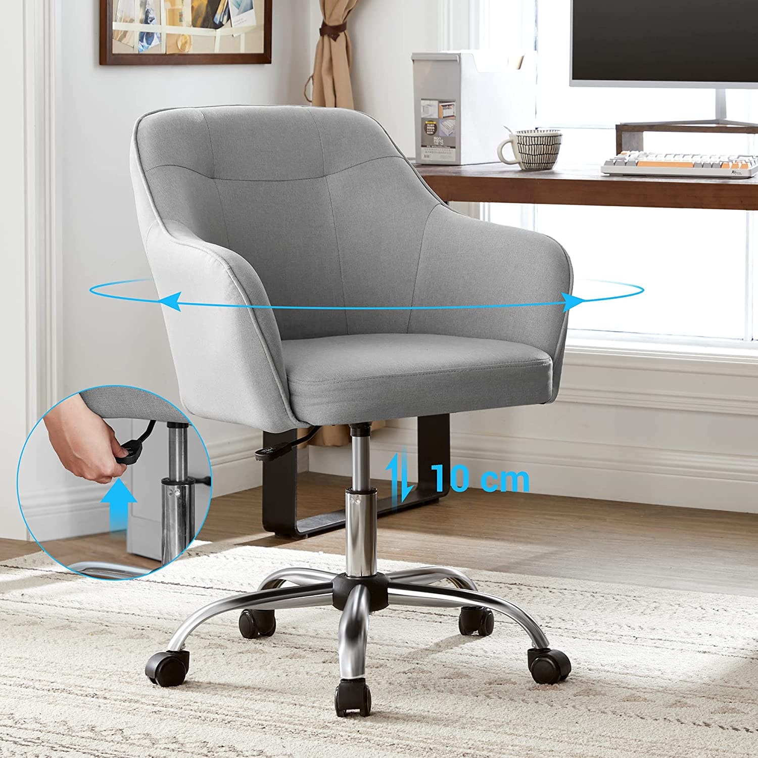 SONGMICS Chaise Complète - Une chaise réglable, confortable, idéale pour bureau, chambre ou salle d'étude