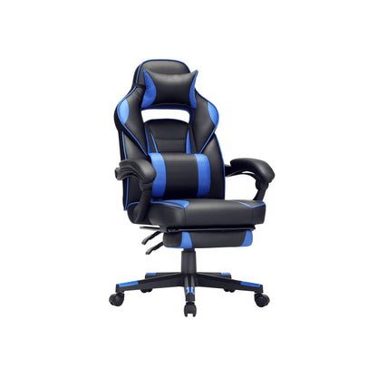 SONGMICS - Fauteuil gamer, Chaise gaming, Siège de bureau réglable, avec repose-pieds télescopique, ergonomique, 150 kg