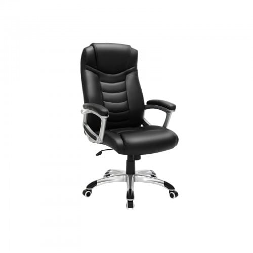 SONGMICS - Fauteuil de bureau, stable, bonne longévité, hauteur réglable, ergonomique, Noir