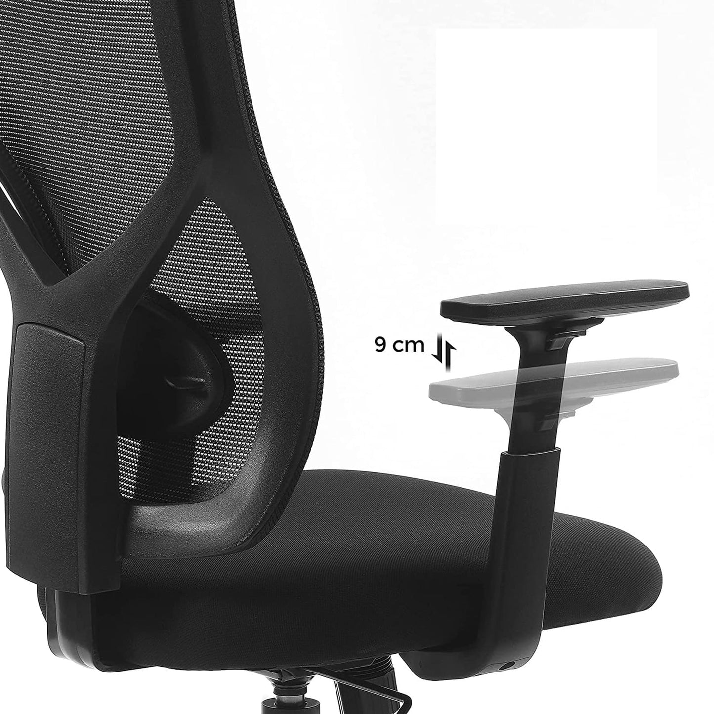 Chaise de bureau ergonomique, accoudoirs réglables, 9 см, SONGMICS