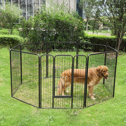 Parc pour Chien, Enclos, Clôture, 8 Grilles de 77x80 cm, Gris, Feandrea