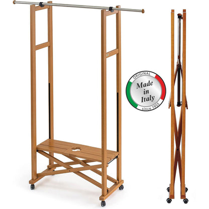 Portant Vetement Bois, Penderie,Portant a Vêtement Pliable, Tringle, ARIT Elios 2
