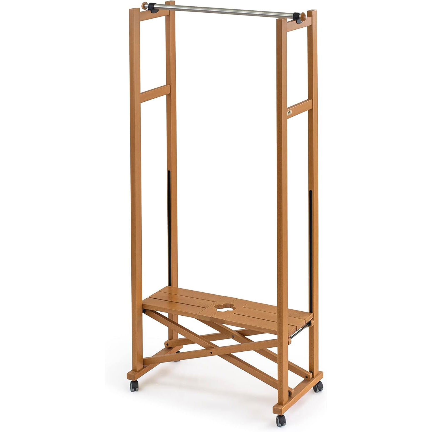 Portant Vetement Bois, Penderie,Portant a Vêtement Pliable, Tringle, ARIT Elios 5