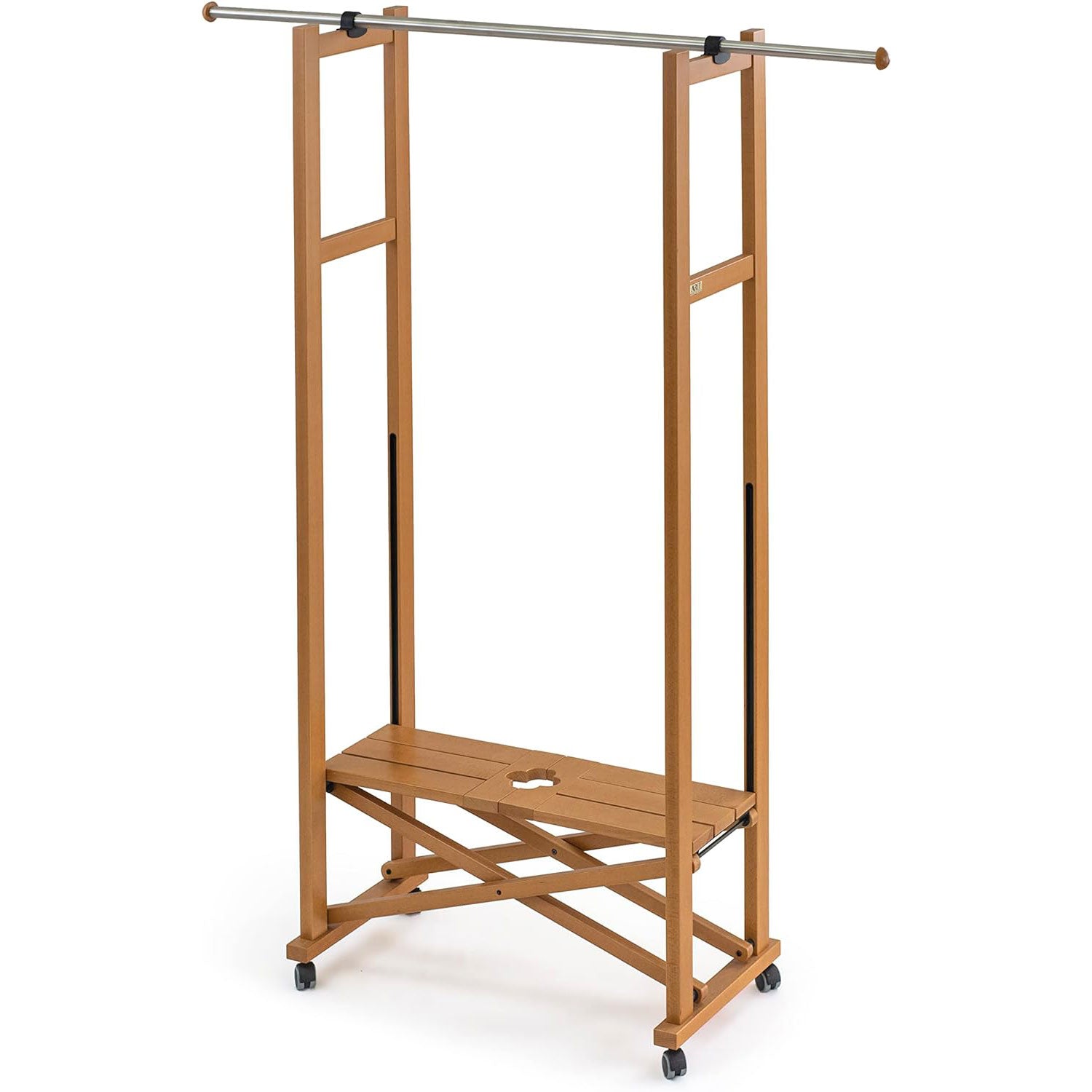 Portant Vetement Bois, Penderie,Portant a Vêtement Pliable, Tringle, ARIT Elios 7