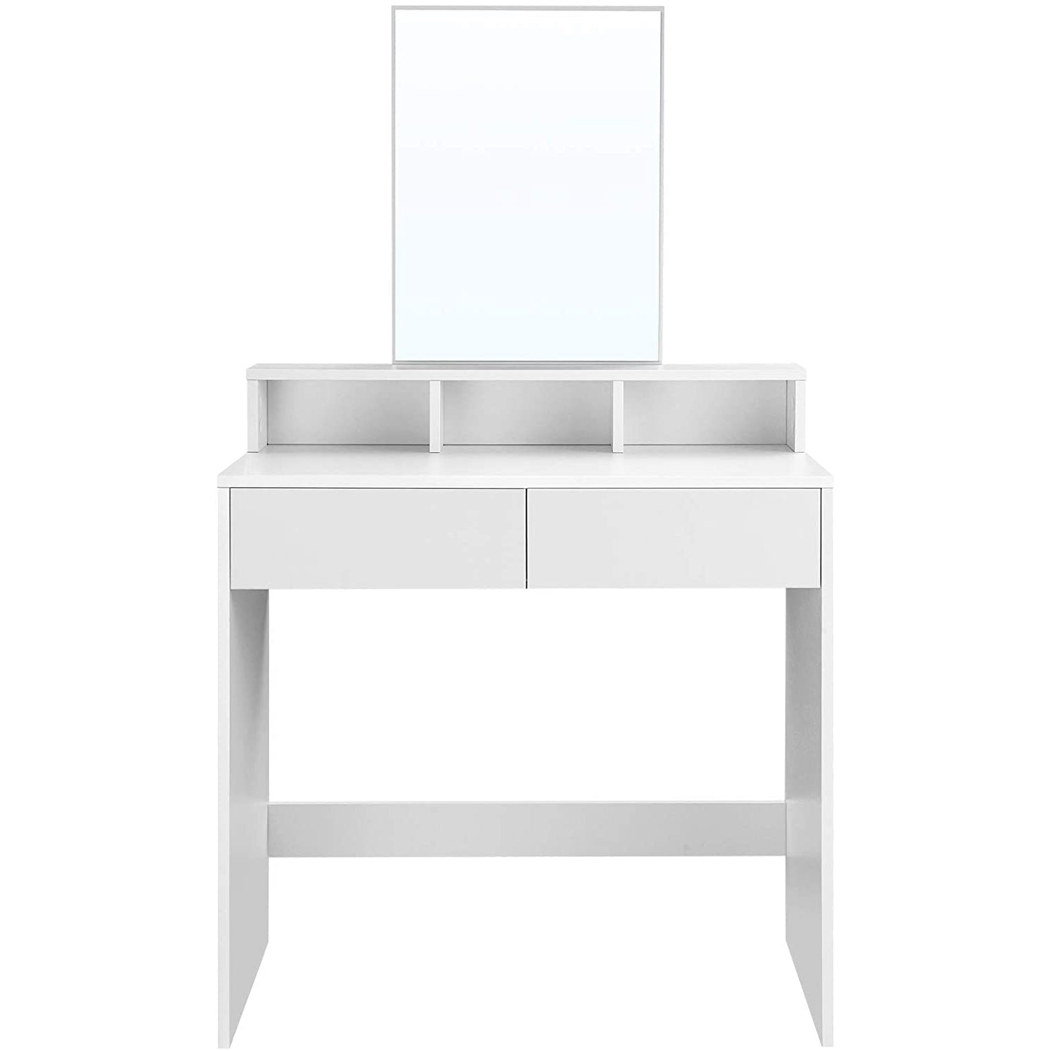 VASAGLE Coiffeuse avec miroir rectangle et tabouret