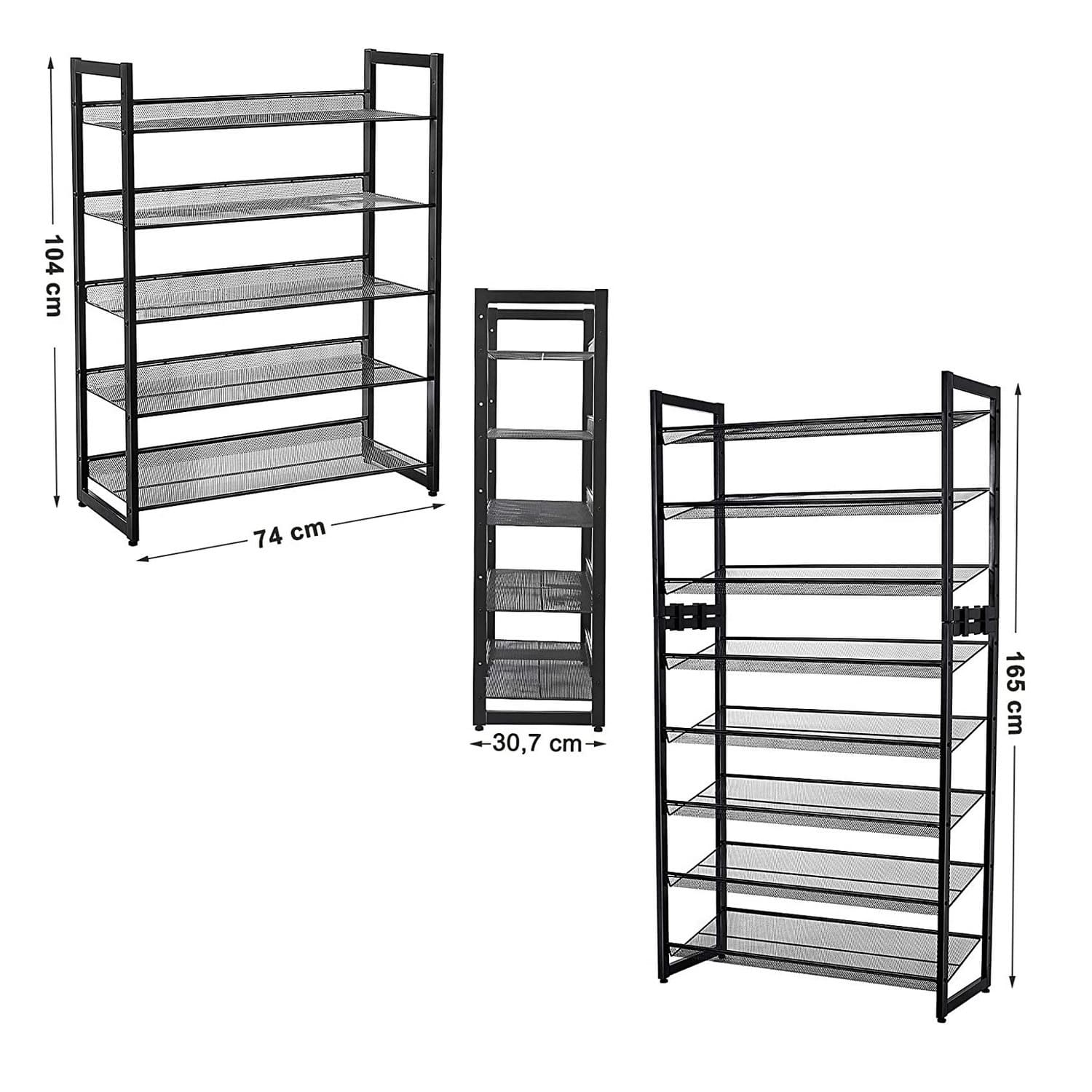 Étagère à chaussures à 5 étages en tissu métal, SONGMICS, 6