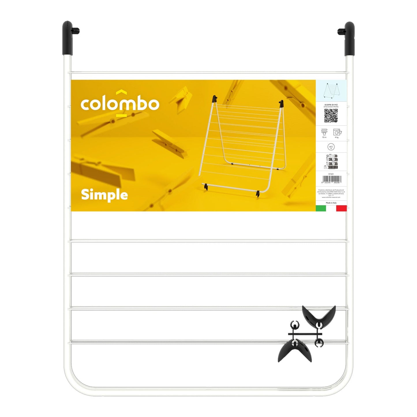 Colombo Simple - Étendoir à Linge Baignoire, Séchoir pour la Baignoire, 10m d’étendage