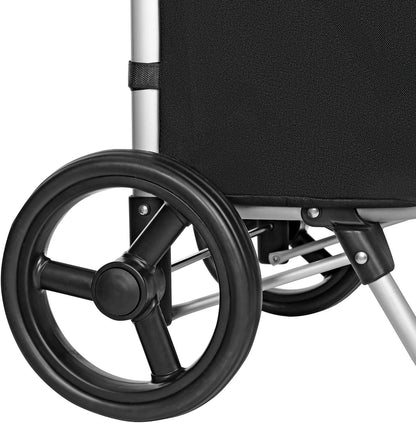 Chariot de Course, Chariot de Course Pliable, Caddie, Poussette de marché, capacité 40L, Noir, Songmics, 6