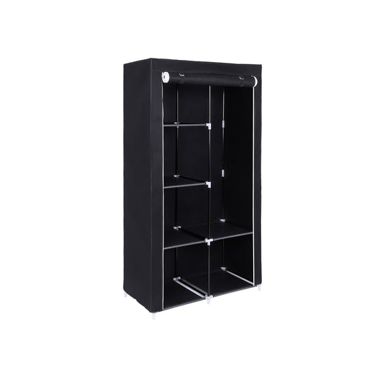 Armoire de Rangement, Penderie, Dressing en Tissu Non-tissé, Porte-Manteau DIY, 170 x 88 x 45 cm, Noir, SONGMICS