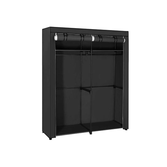 Armoire de Rangement, Penderie Portable avec Barre de Suspension, Porte-vêtements Pliable, Vestiaire, Noir, SONGMICS