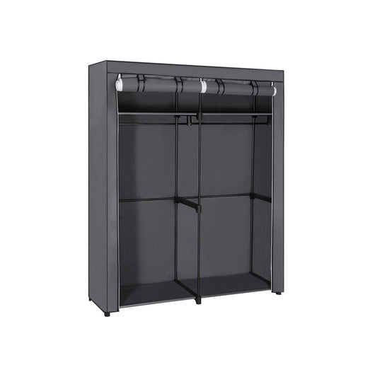 Armoire de Rangement, Penderie Portable avec Barre de Suspension, Porte-vêtements Pliable, Gris, SONGMICS