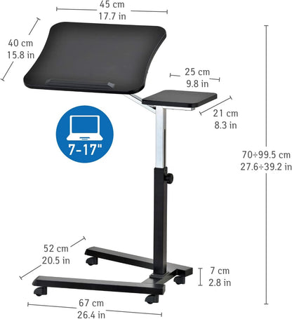 Table de Lit, Table Ordinateur Portable, Table pour Ordinateur Portable, avec Roulettes, Table réglable, Tatkraft Joy, 12