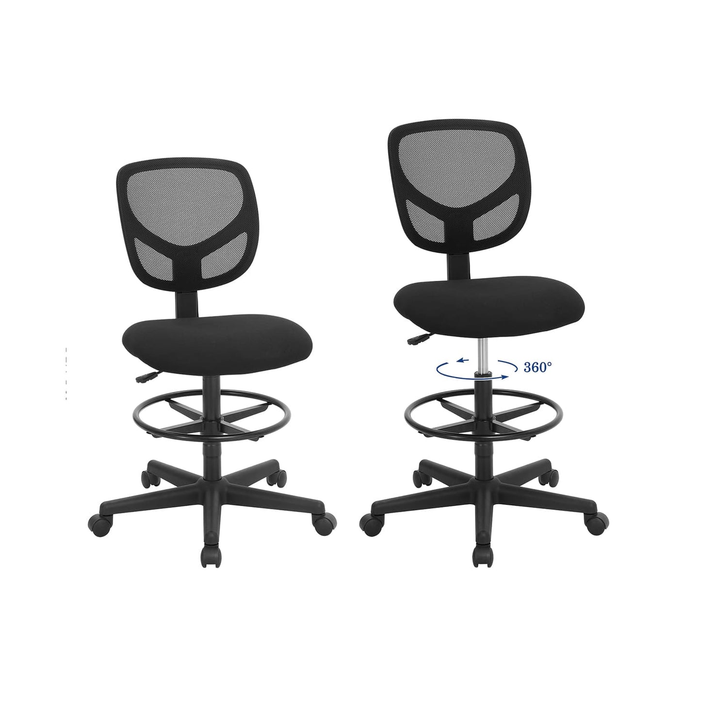 SONGMICS - Chaise de bureau, Confort maximal: Siège ergonomique rembourré, Repose-pieds, Pivote à 360 degrés